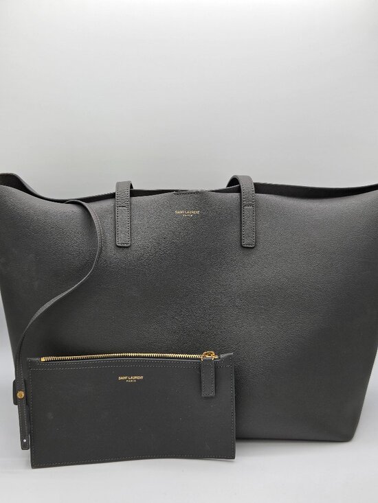 Saint Laurent Handbags - Saint Laurent East West Shopping Tote – Dark Gray Leather | Large Size